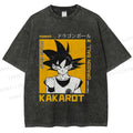 Unisex Goku Printed Washed Tee