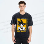 Unisex Goku Printed Washed Tee