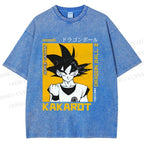 Unisex Goku Printed Washed Tee