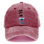 Unisex Vintage Casual Cat Landing Washed Cap