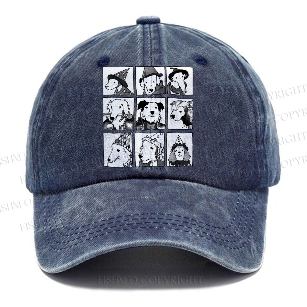 Unisex Vintage Casual Choose Your Doggy Fighters Washed Cap