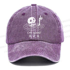 Unisex Vintage Casual Drowned Skeleton Washed Cap