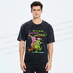 Unisex Christmas Grinch Printed Washed Tee