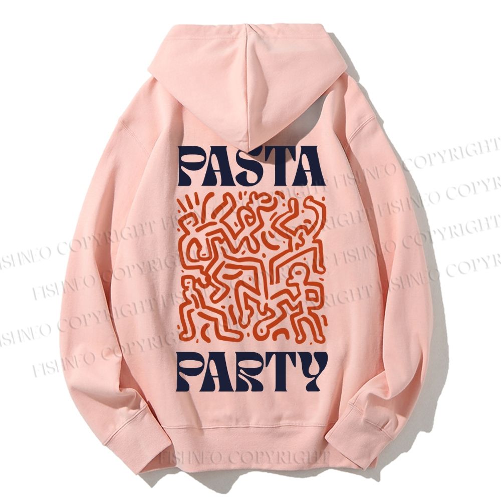 Unisex Casual Cotton Pasta Party Printed Hoodie