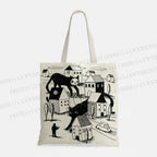 Giant Cat Village Tote Bag