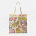 Cartoon Art Cat Printed Tote Bag