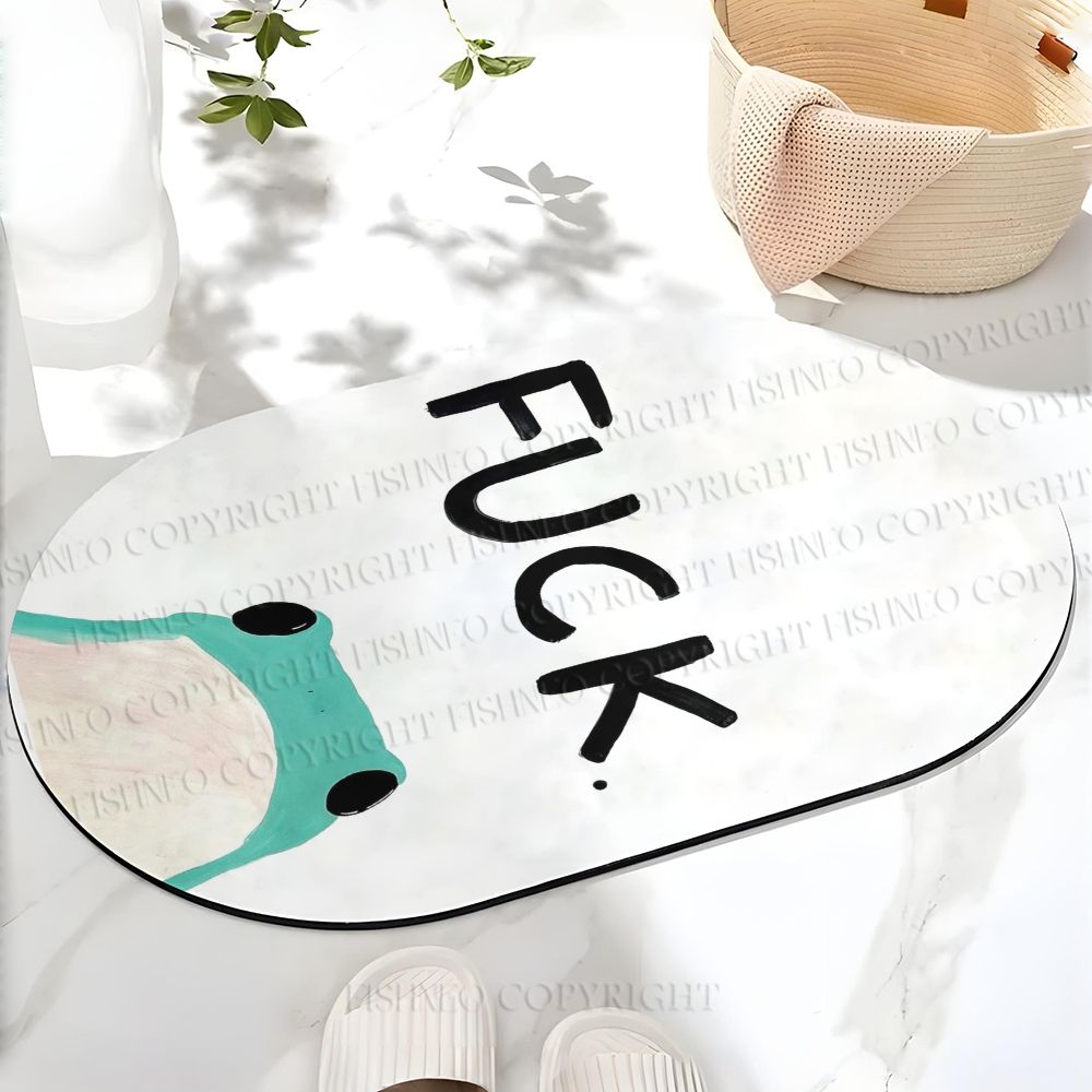 Fuck Frog Printed Bath Mat