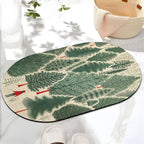 Christmas Style Forest Printed Bath Mat