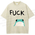 Unisex Fuck Frog Printed Washed Tee