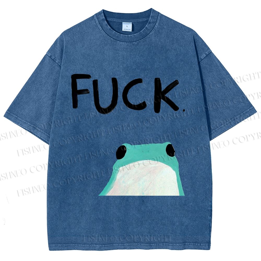 Unisex Fuck Frog Printed Washed Tee
