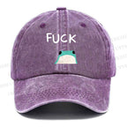 Unisex Vintage Casual Fuck Frog Washed Cap