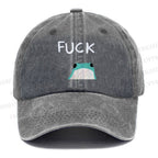 Unisex Vintage Casual Fuck Frog Washed Cap
