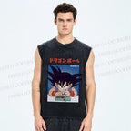 Unisex Son Goku Printed Washed Tank Top