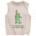 Unisex Malley Frogs Printed Washed Tank Top