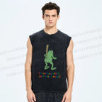 Unisex Malley Frogs Printed Washed Tank Top