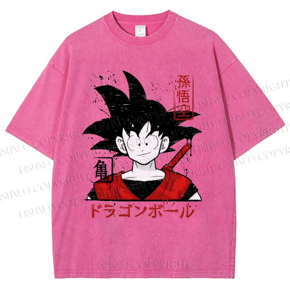 Unisex Dragon Ball Goku Printed Washed Tee