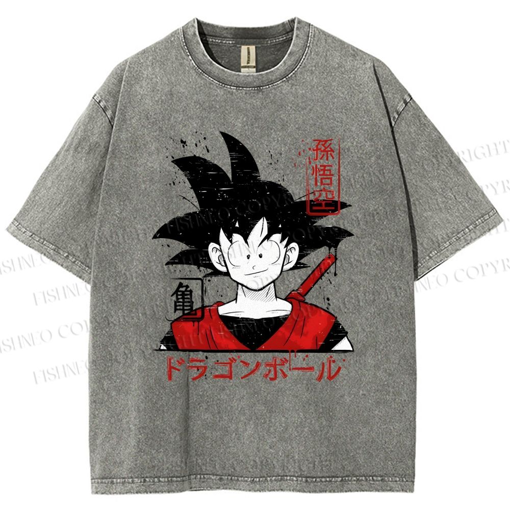 Unisex Dragon Ball Goku Printed Washed Tee