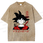 Unisex Dragon Ball Goku Printed Washed Tee