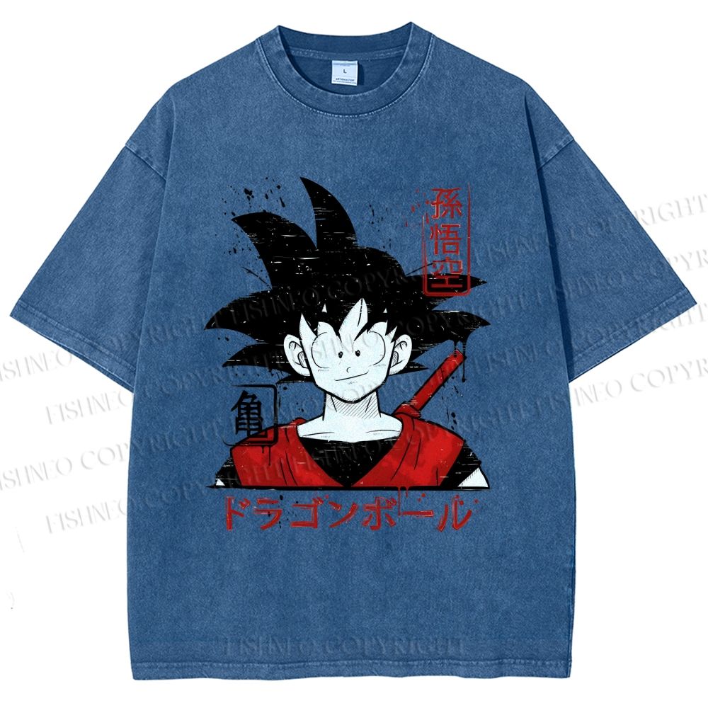 Unisex Dragon Ball Goku Printed Washed Tee