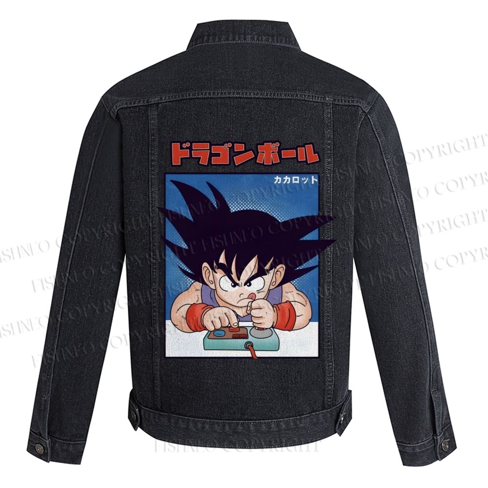 Son Goku Printed Denim Jacket