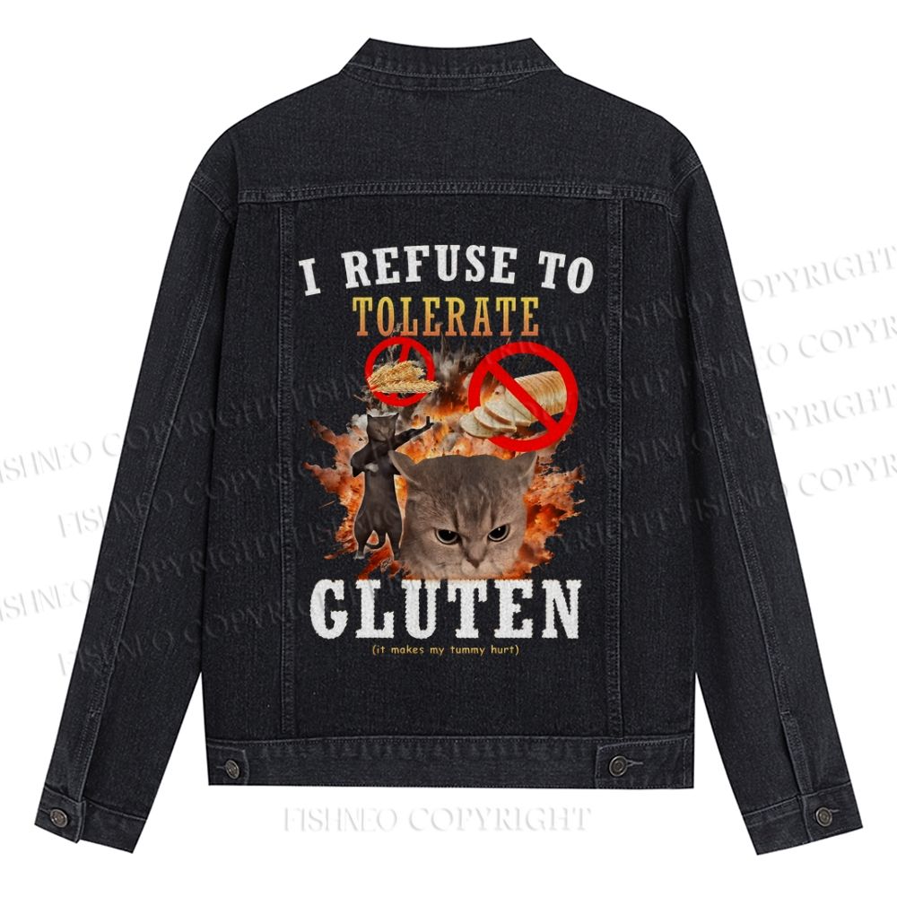 I Refuse To Tolerate Gluten Denim Jacket
