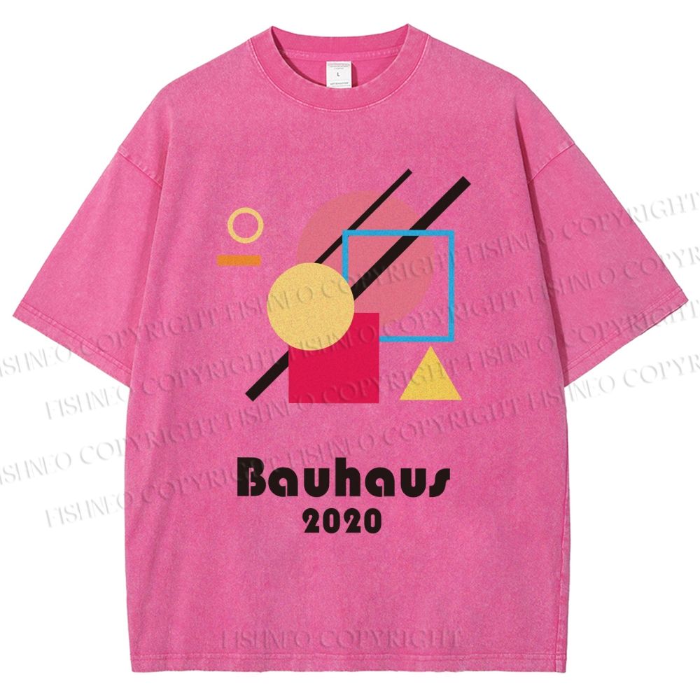 Unisex Bauhaus Geometry Printed Washed Tee