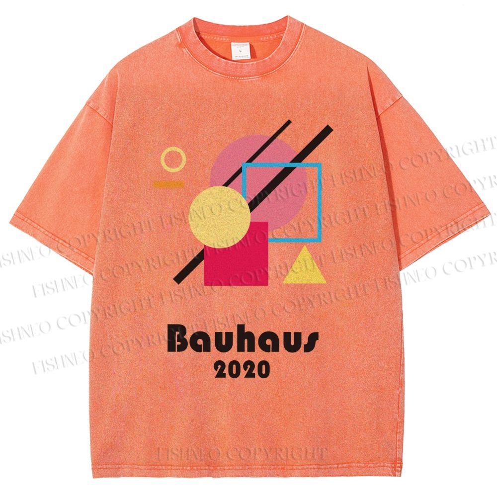 Unisex Bauhaus Geometry Printed Washed Tee