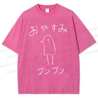Unisex Oyasumi PunPun Printed Washed Tee