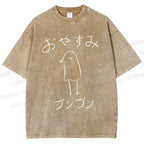 Unisex Oyasumi PunPun Printed Washed Tee
