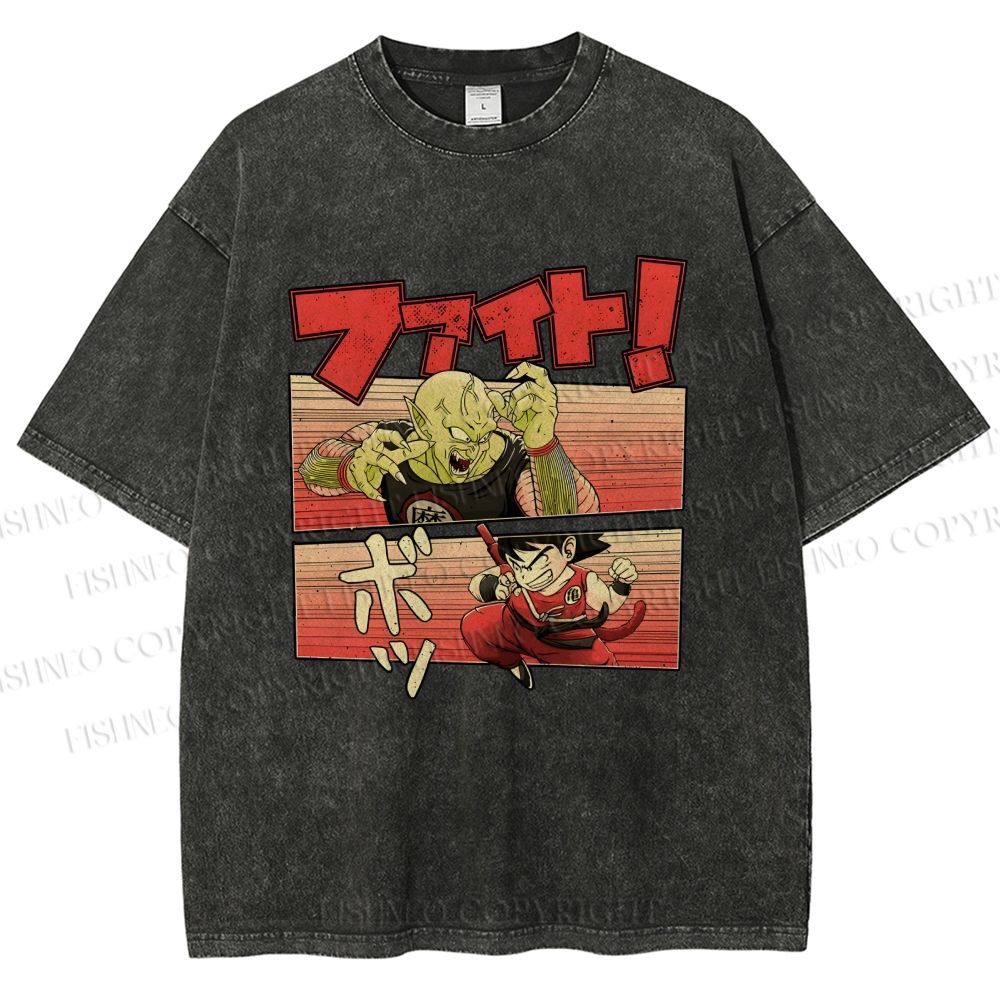 Unisex King Piccolo Goku Printed Washed Tee