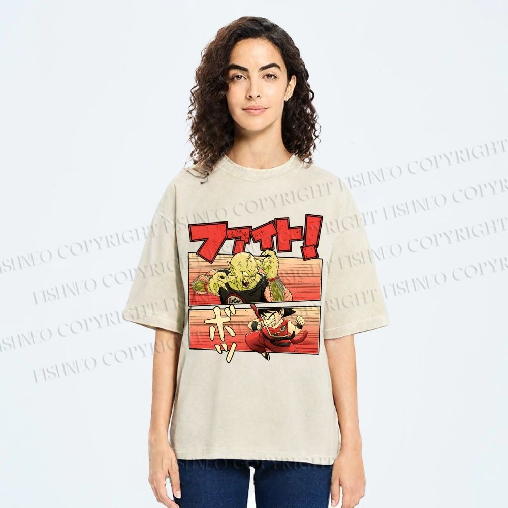 Unisex King Piccolo Goku Printed Washed Tee