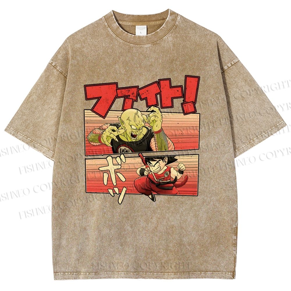 Unisex King Piccolo Goku Printed Washed Tee