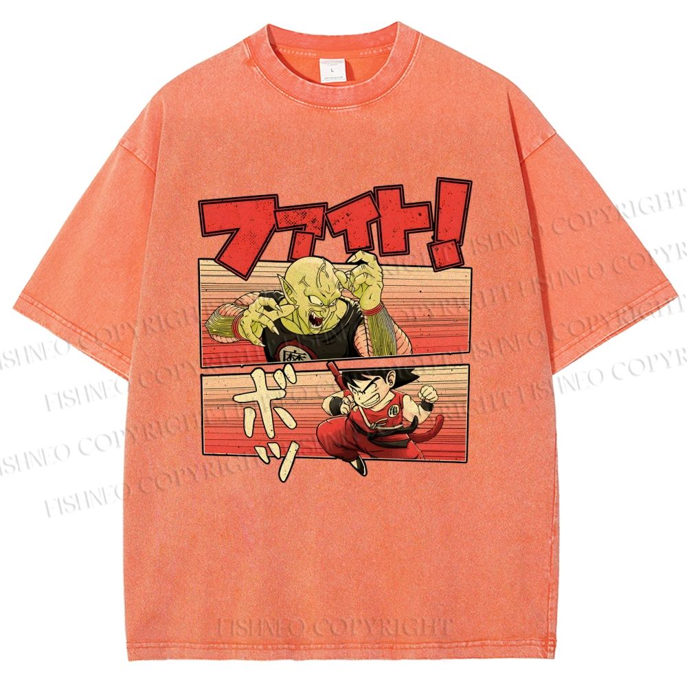 Unisex King Piccolo Goku Printed Washed Tee