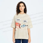 Unisex Sorry Fish Eating Smaller Fish Printed Washed Tee