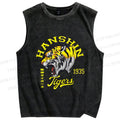 Unisex Hanshin Tiger Printed Washed Tank Top