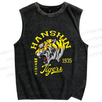 Unisex Hanshin Tiger Printed Washed Tank Top