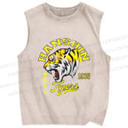 Unisex Hanshin Tiger Printed Washed Tank Top
