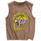 Unisex Hanshin Tiger Printed Washed Tank Top