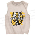 Unisex Screaming Tiger Printed Washed Tank Top