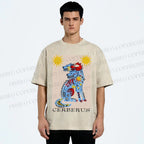 Unisex Cerberus Printed Washed Tee