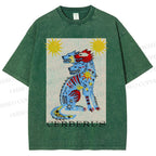 Unisex Cerberus Printed Washed Tee