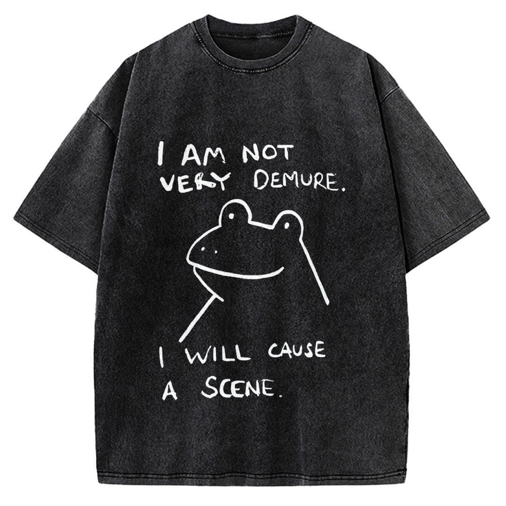 Humorous Frog Vintage Washed T-shirt