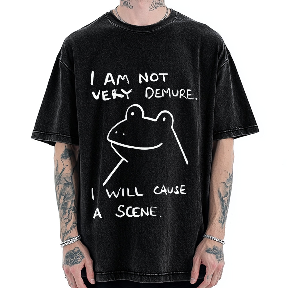 Humorous Frog Vintage Washed T-shirt
