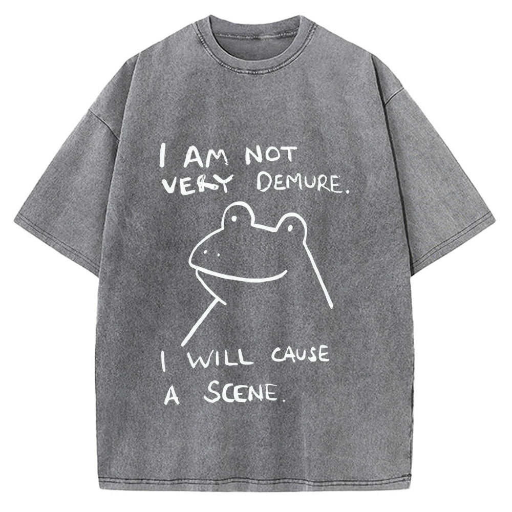 Humorous Frog Vintage Washed T-shirt