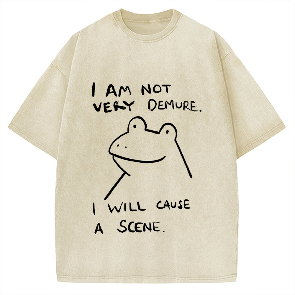 Humorous Frog Vintage Washed T-shirt