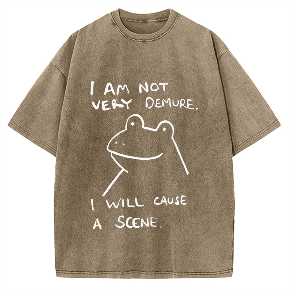 Humorous Frog Vintage Washed T-shirt