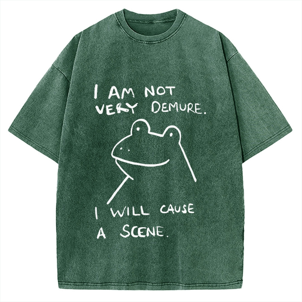 Humorous Frog Vintage Washed T-shirt