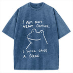 Humorous Frog Vintage Washed T-shirt