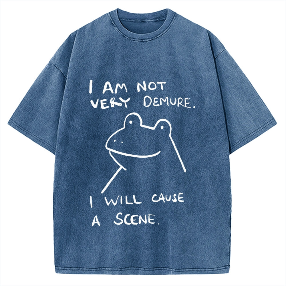 Humorous Frog Vintage Washed T-shirt