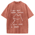 Humorous Frog Vintage Washed T-shirt
